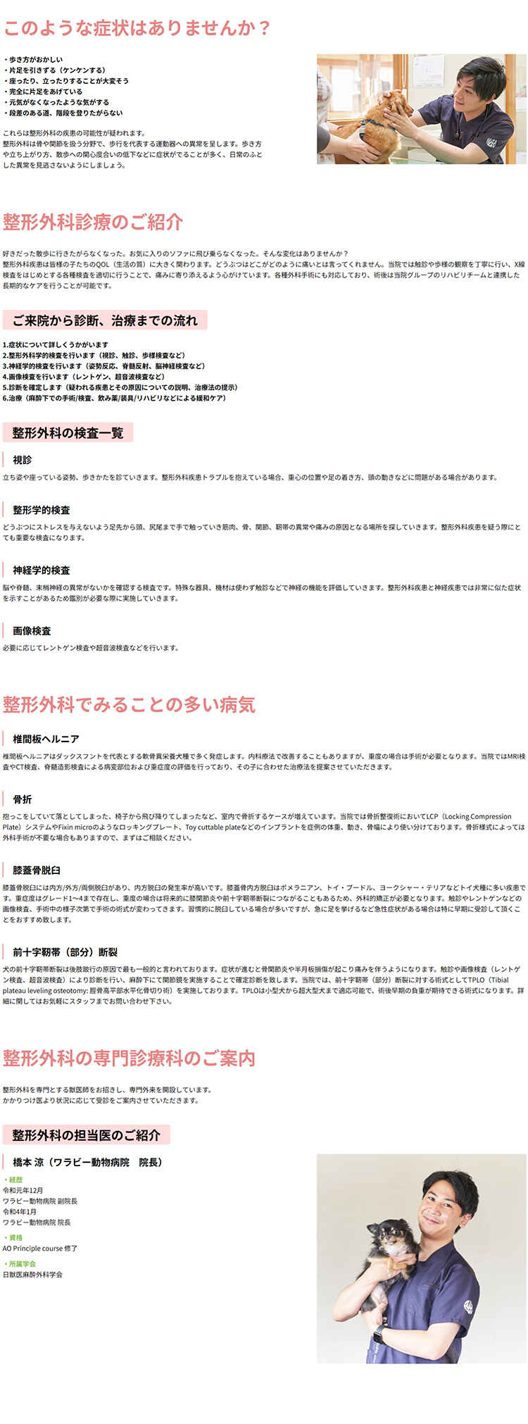 はとがや動物病院のお知らせ内容